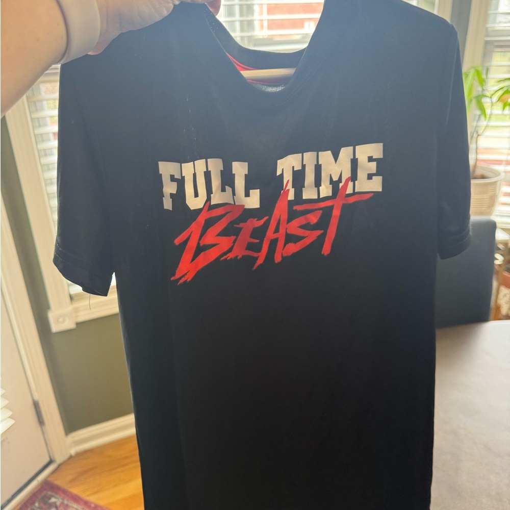 BCG Black T-Shirt with Red and White Graphic